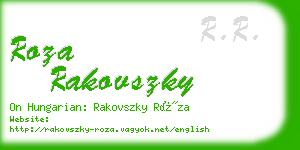 roza rakovszky business card